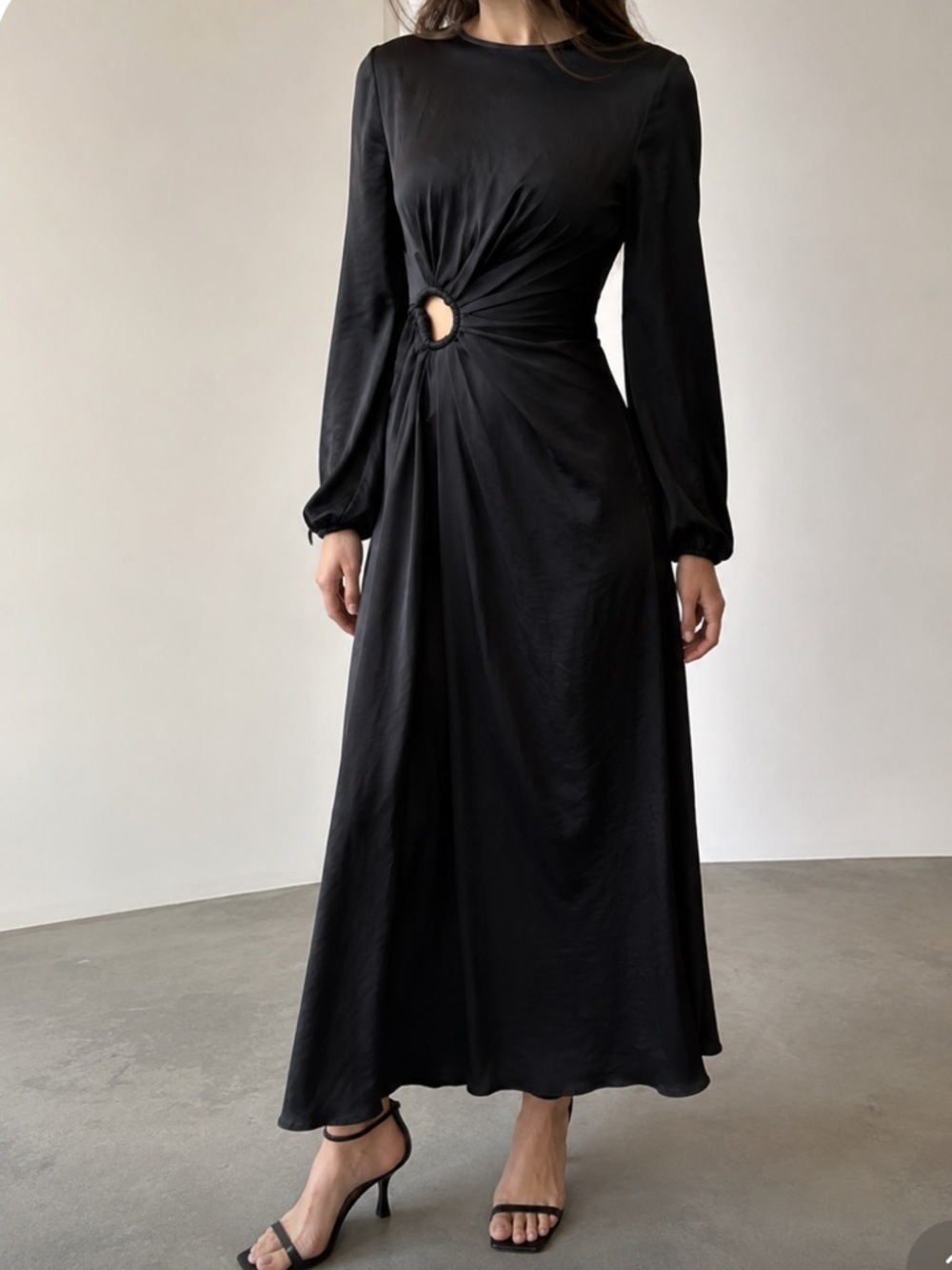 HOUSE OF HARLOW 1960 Black Cutout Twist Maxi Dress Size Small